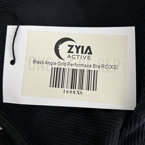 Zyia Sports Bra Womens XS Black Angle Grid Performance Bra Workout Athleisure - Picture 6 of 6